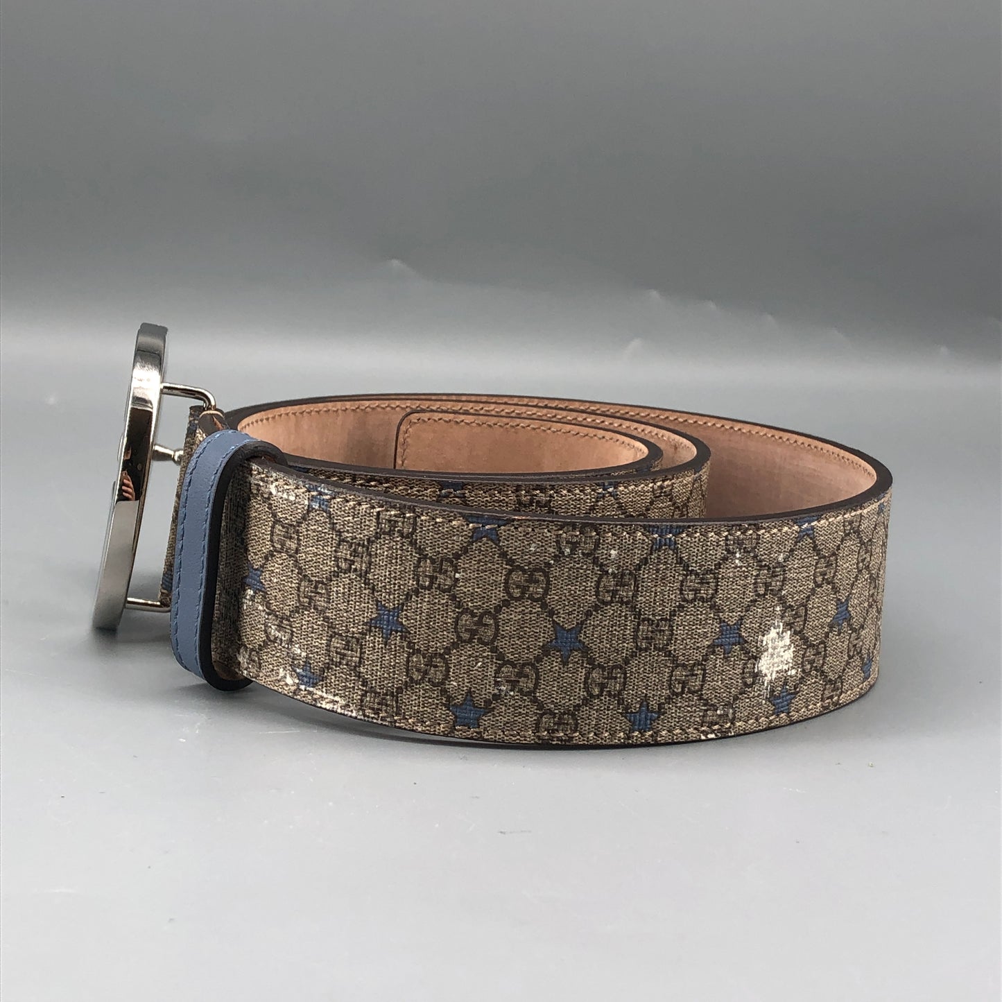 Gucci Beige GG Supreme Star canvas Interlocking Belt 85cm