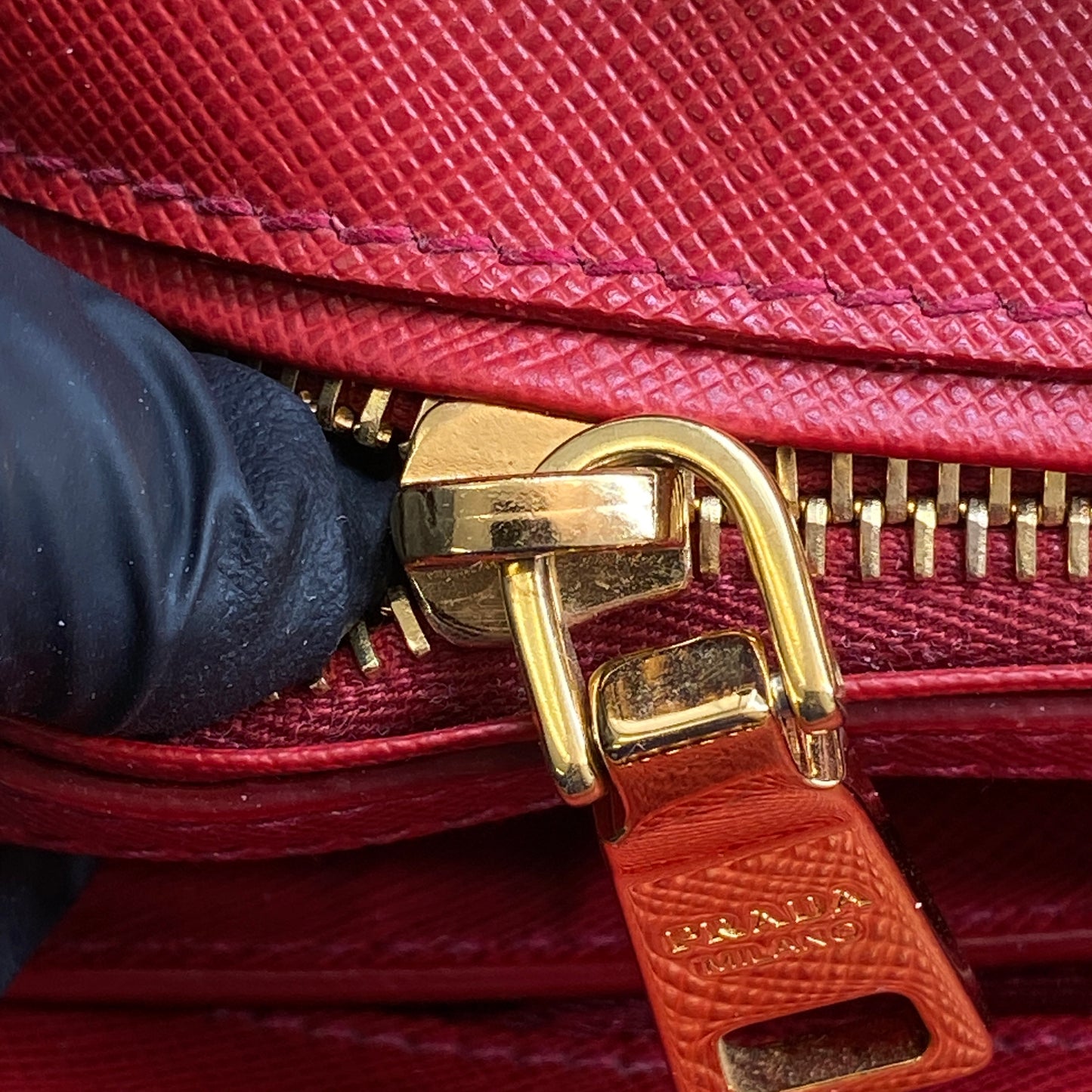 Prada Red Saffiano Leather Galleria Bag