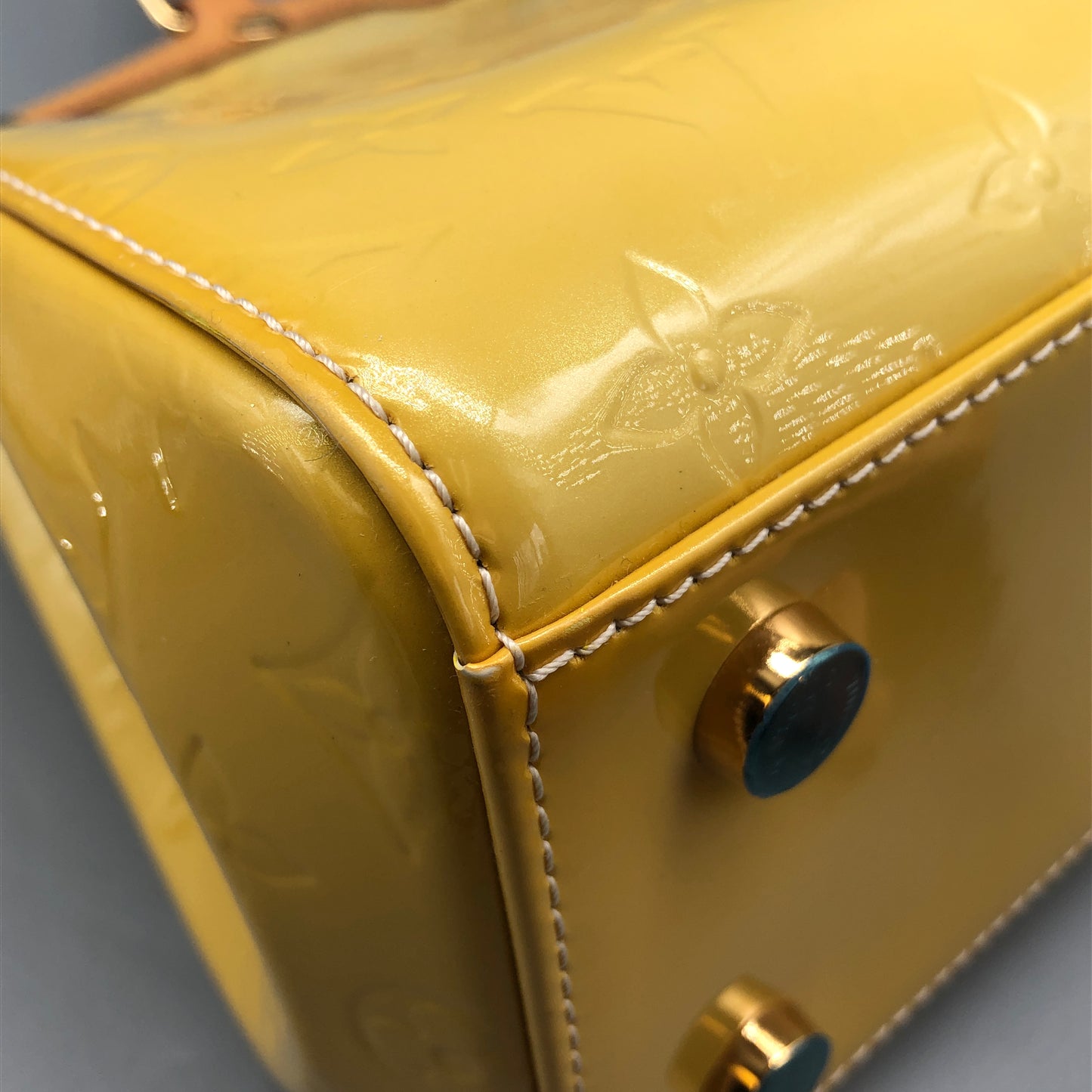 Louis Vuitton Monogram Vernis Brea Patent Leather Yellow Bag