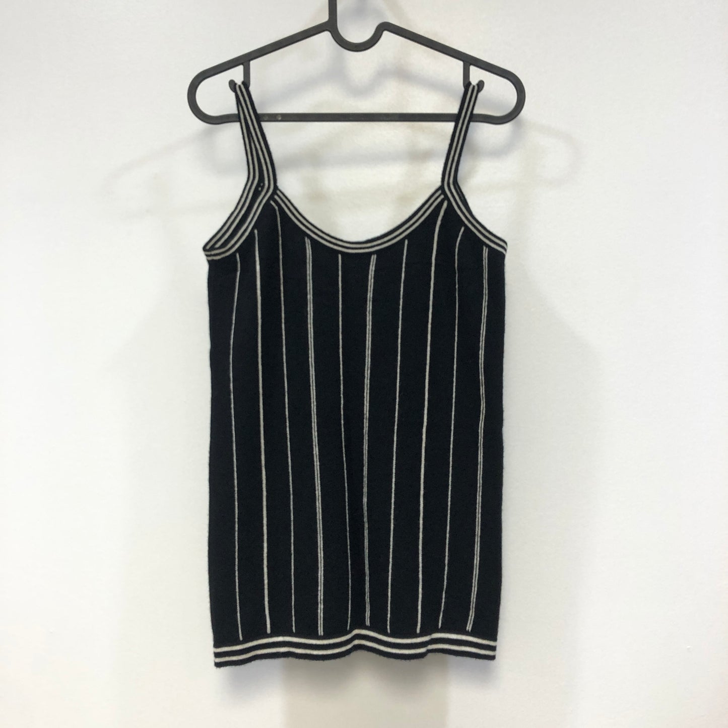 Chanel 15P Black and White stripe Cashmere 2pc Tank and Top