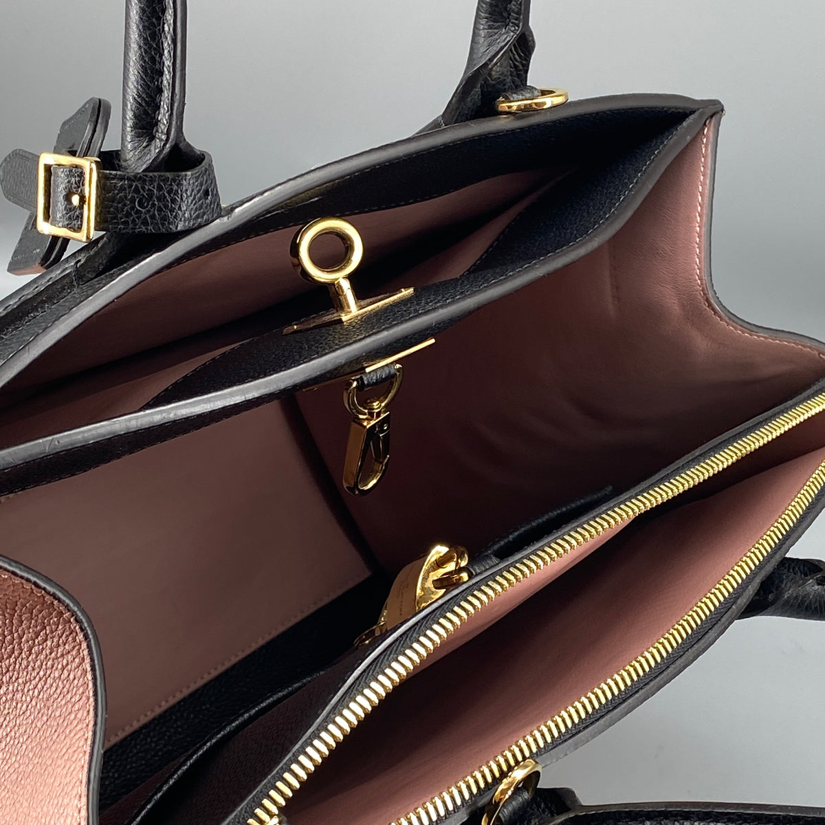 Louis Vuitton City Steamer MM Handbag Pink Black
