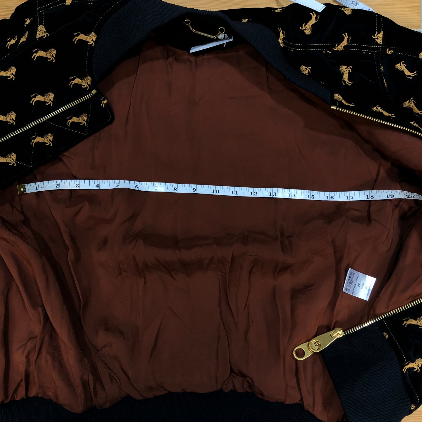 Chloe Black Allover Print Zip-up Bomber Jacket Size 34
