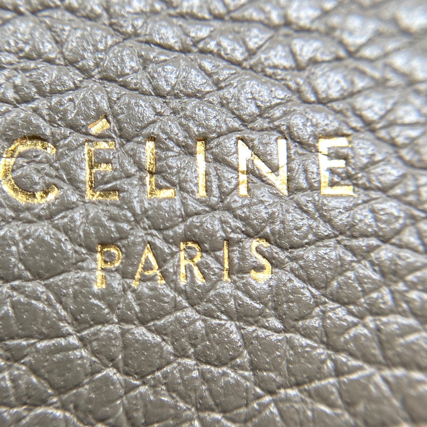 Celine Taupe Pebbled Leather Bucket Shoulder Bag