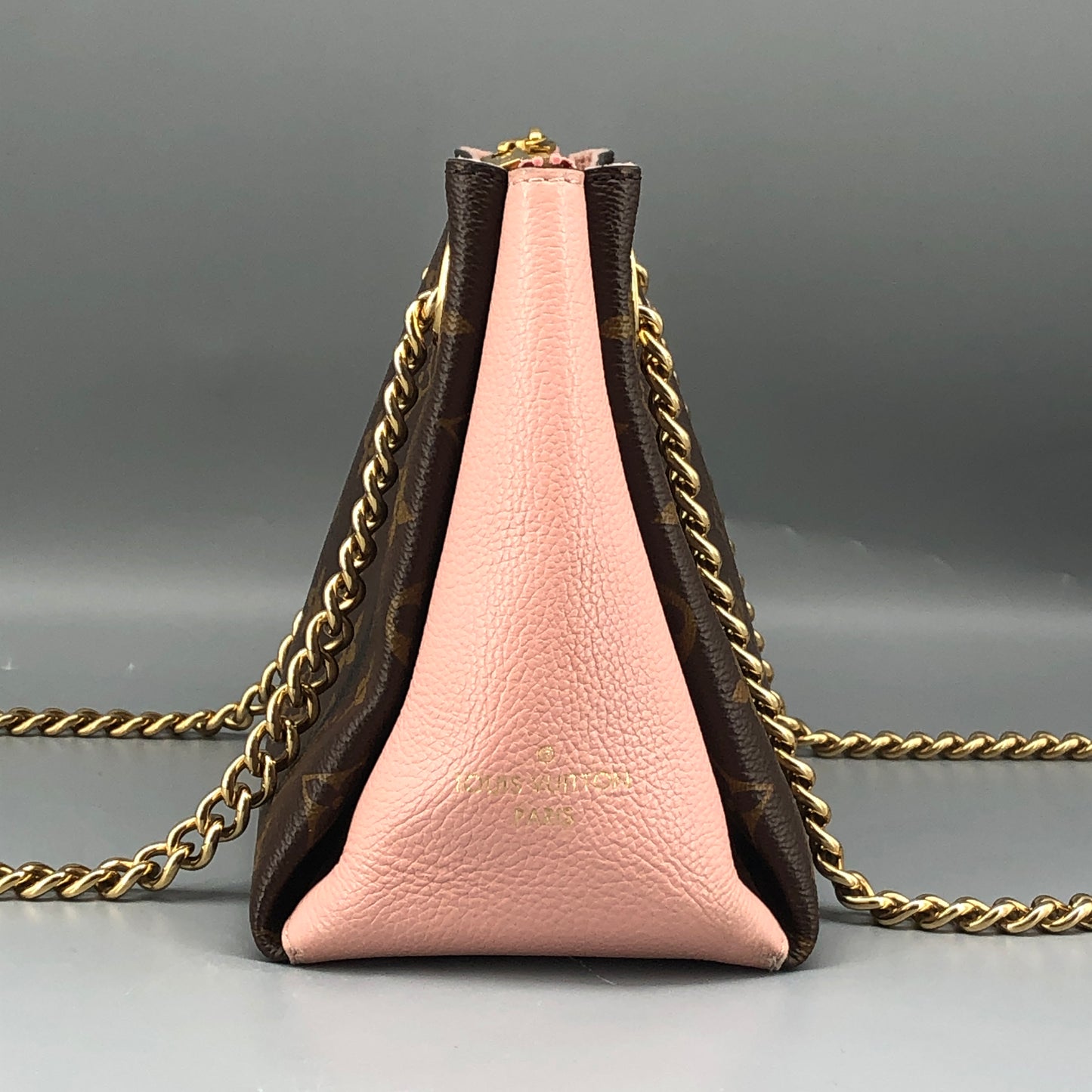 Louis Vuitton Brown Monogram & Pink Leather Chain Shoulder Bag