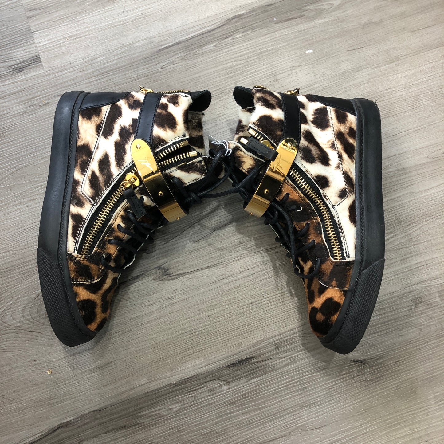 Giuseppe Zanotti Women's Leopard Print High-Top Sneakers shoes 36