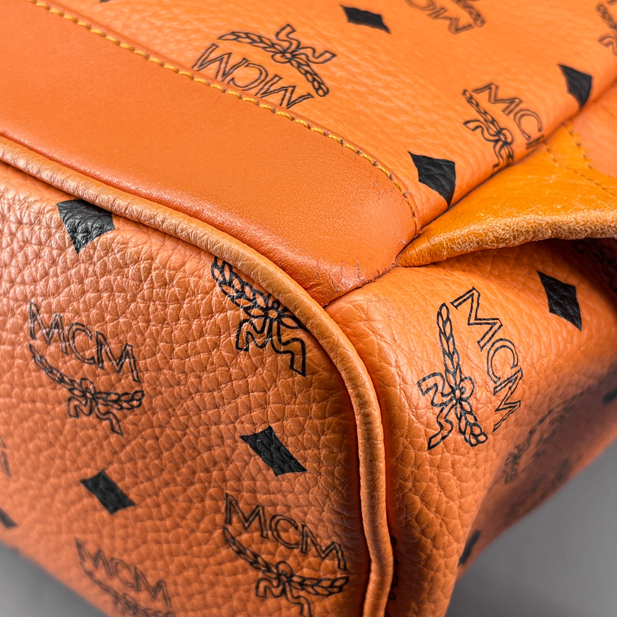 MCM Orange Visetos Backpack