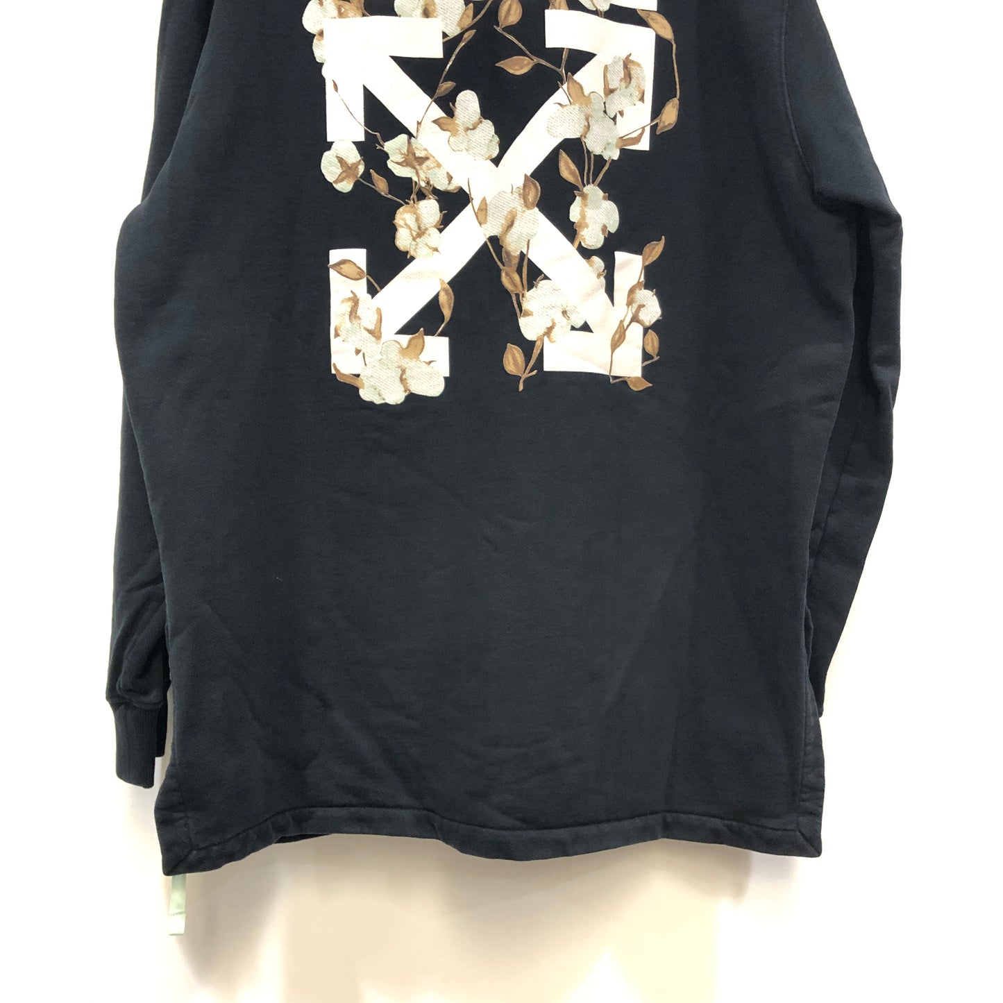Off-White Black Floral Arrow Print Long Sleeve Top Size M