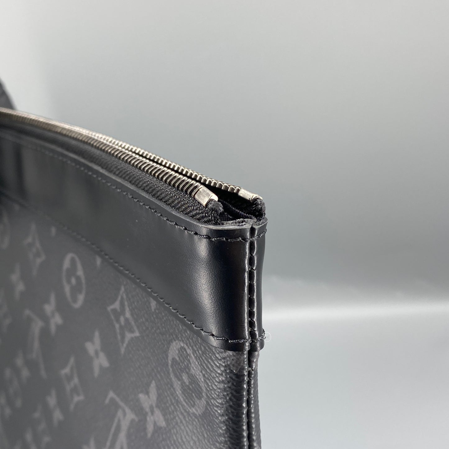 Louis Vuitton Black Monogram Eclipse Canvas Zip Pouch Clutch Bag