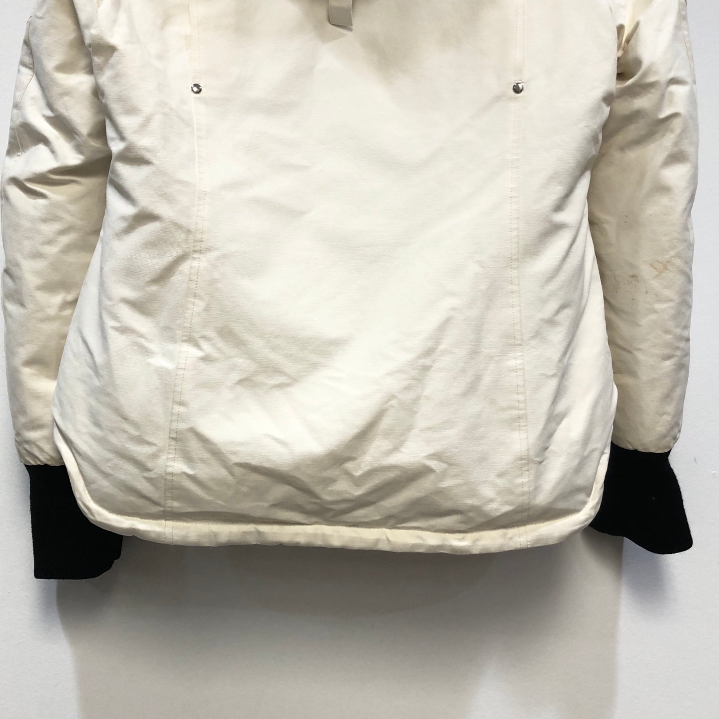 Moose Knuckles White Hooded Down Jacket Size L