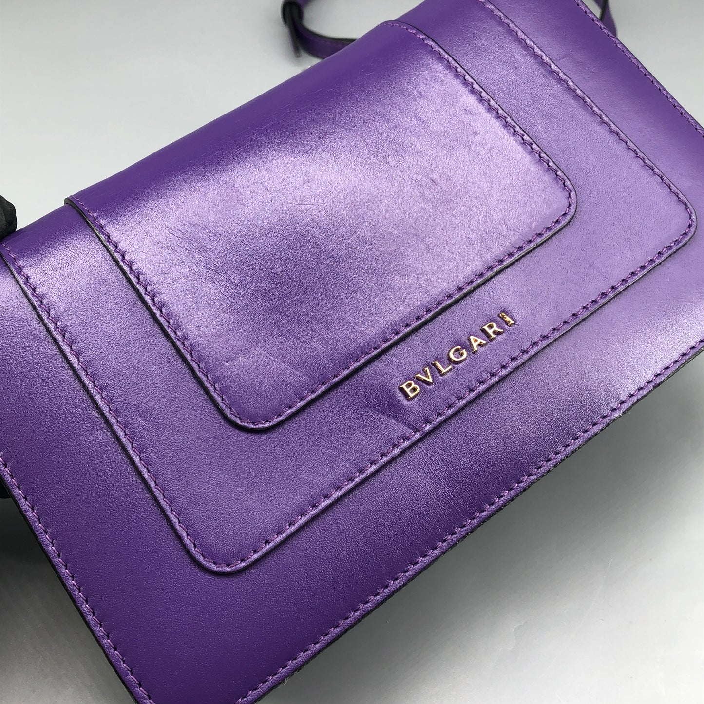 Bulgari Purple Serpenti Forever Flap Shoulder Bag
