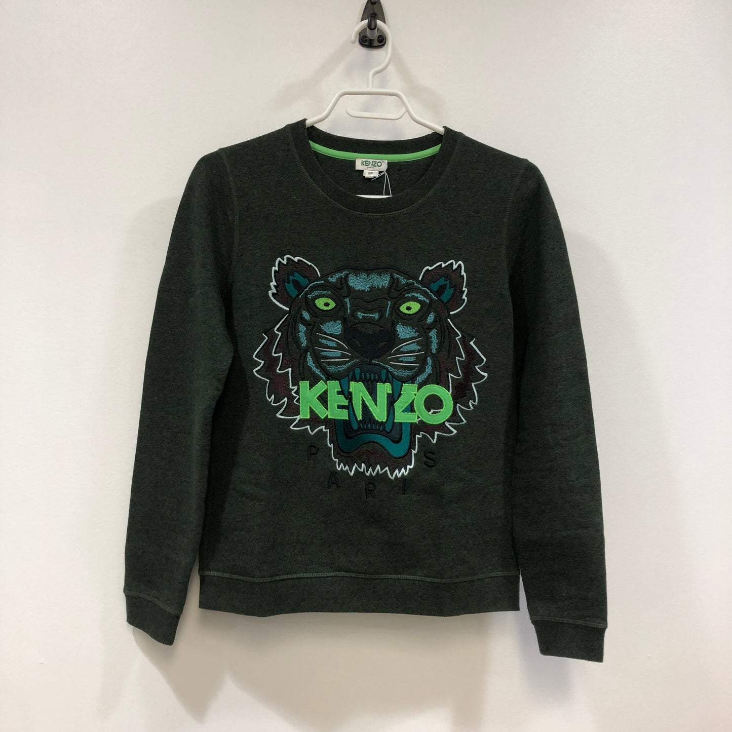Kenzo Tiger Logo Sweatshirt Size S Forest Green