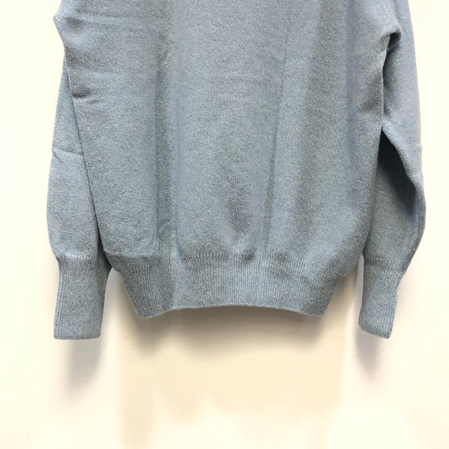 Lanvin Mist Blue Crew Neck Cashmere Knit Sweater Size 54