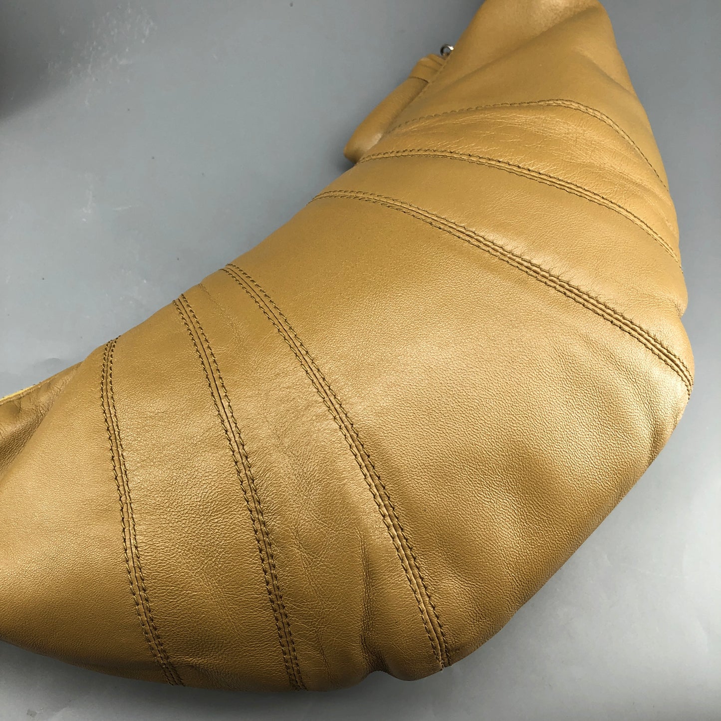 Lemaire Croissant Leather Shoulder Bag  Mustard Yellow