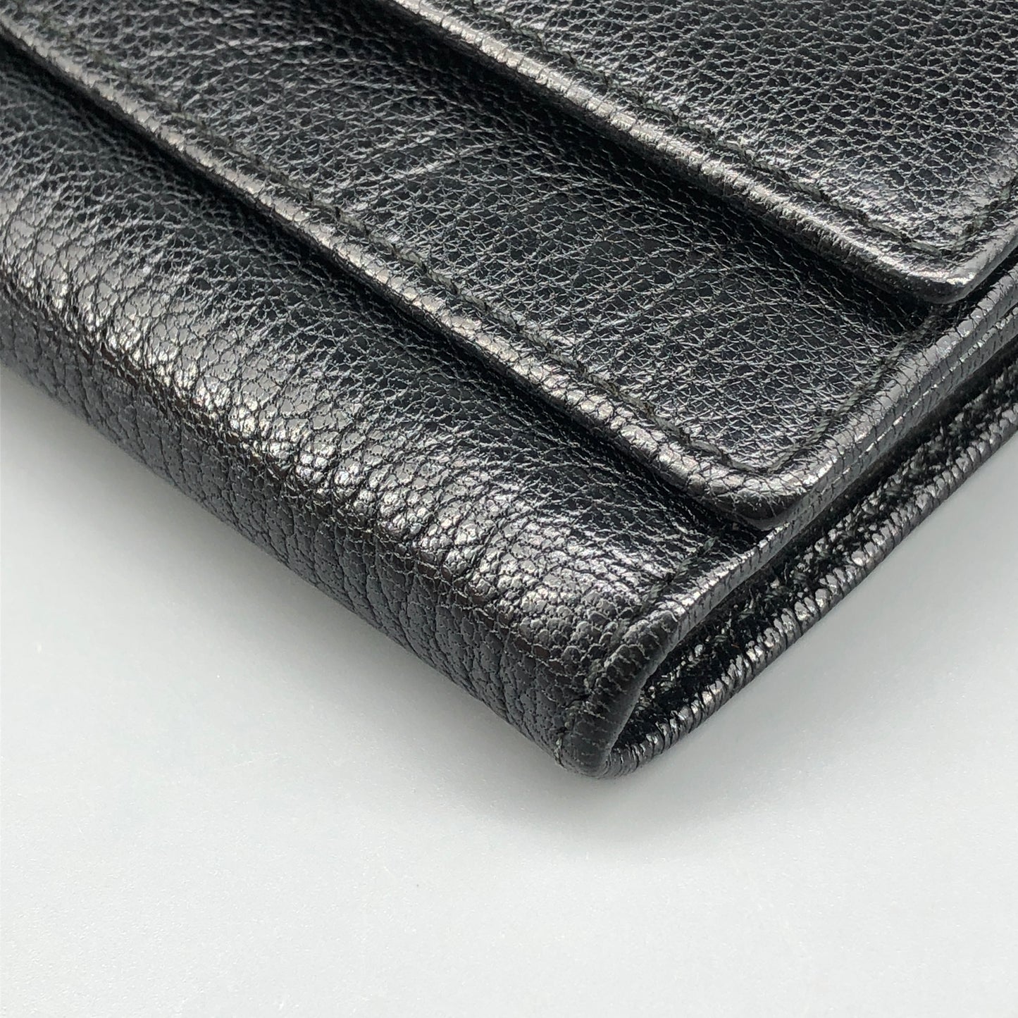 Loewe Classic Logo Black Grained Leather Long Wallet
