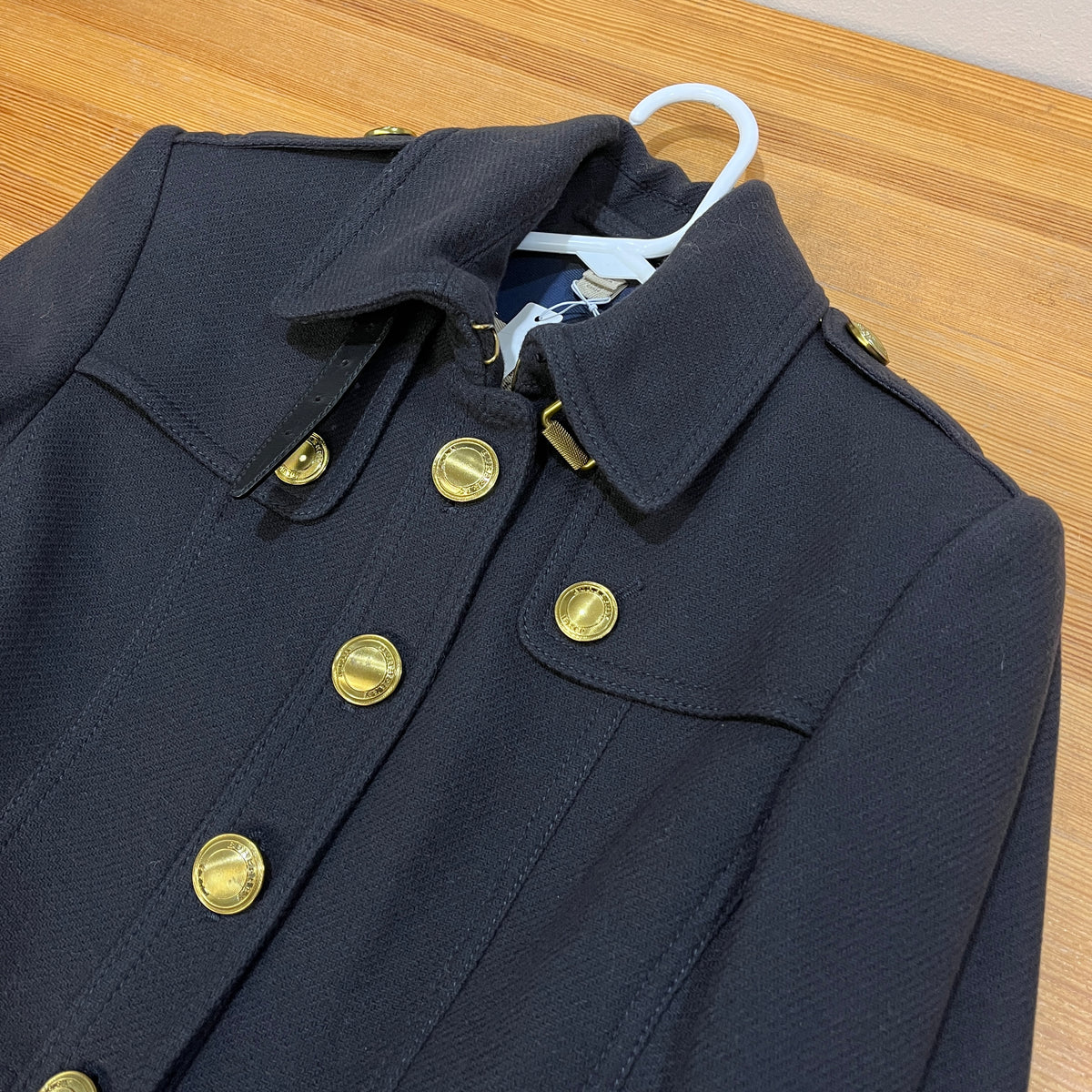 Burberry Navy Blue Military Trench Coat US size 4