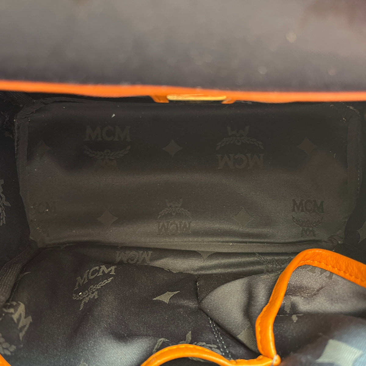 MCM Orange Visetos Backpack