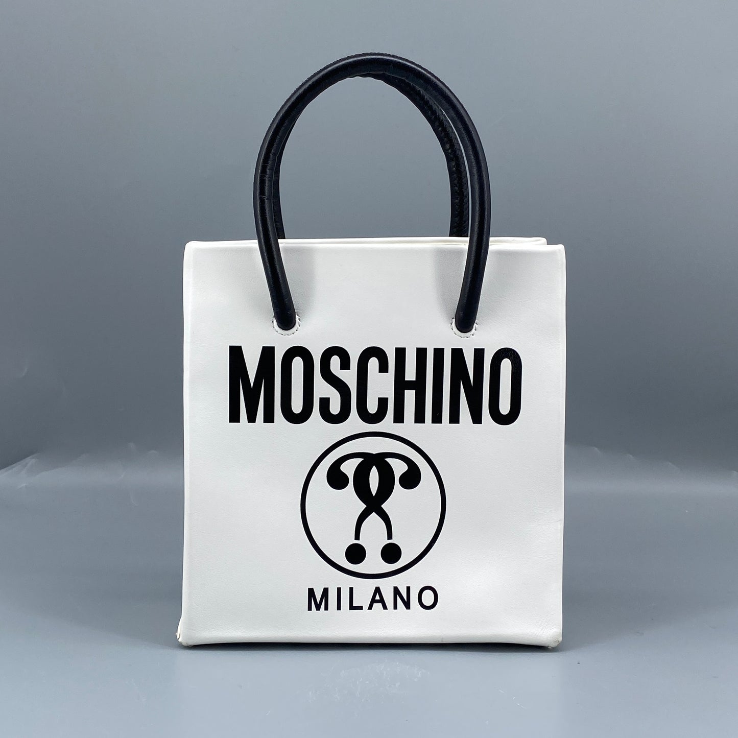 Moschino White Logo Mini Tote Crossbody Bag