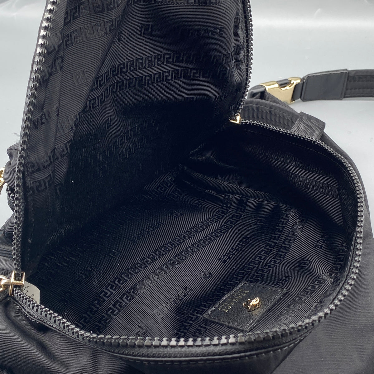 Versace Medusa Logo Mini Backpack Black Nylon