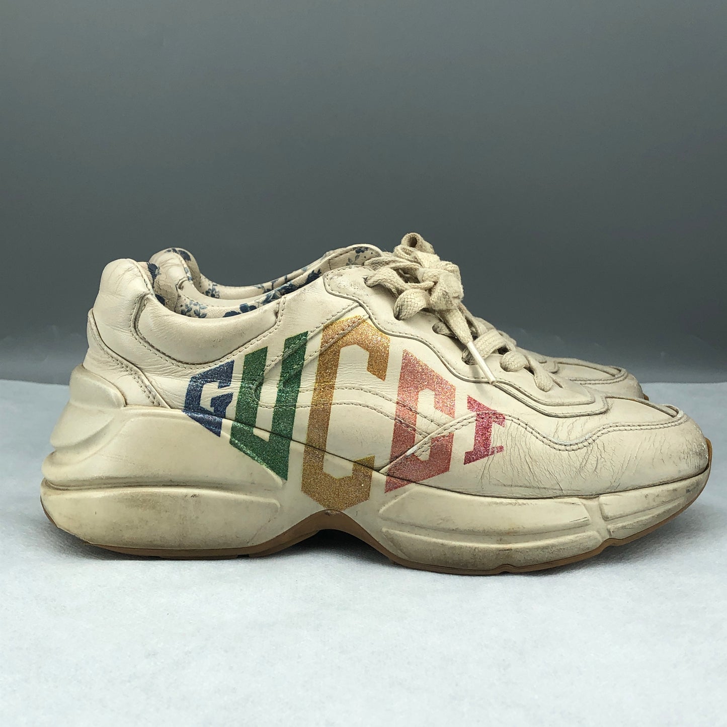 Gucci Cream Rhyton Sneakers Size 35.5