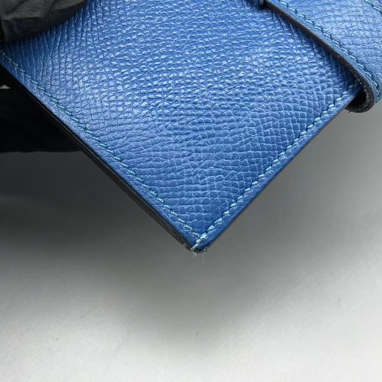 Hermes Bearn Compact Wallet in Bleu Zanzibar Chevre Mysore Leather