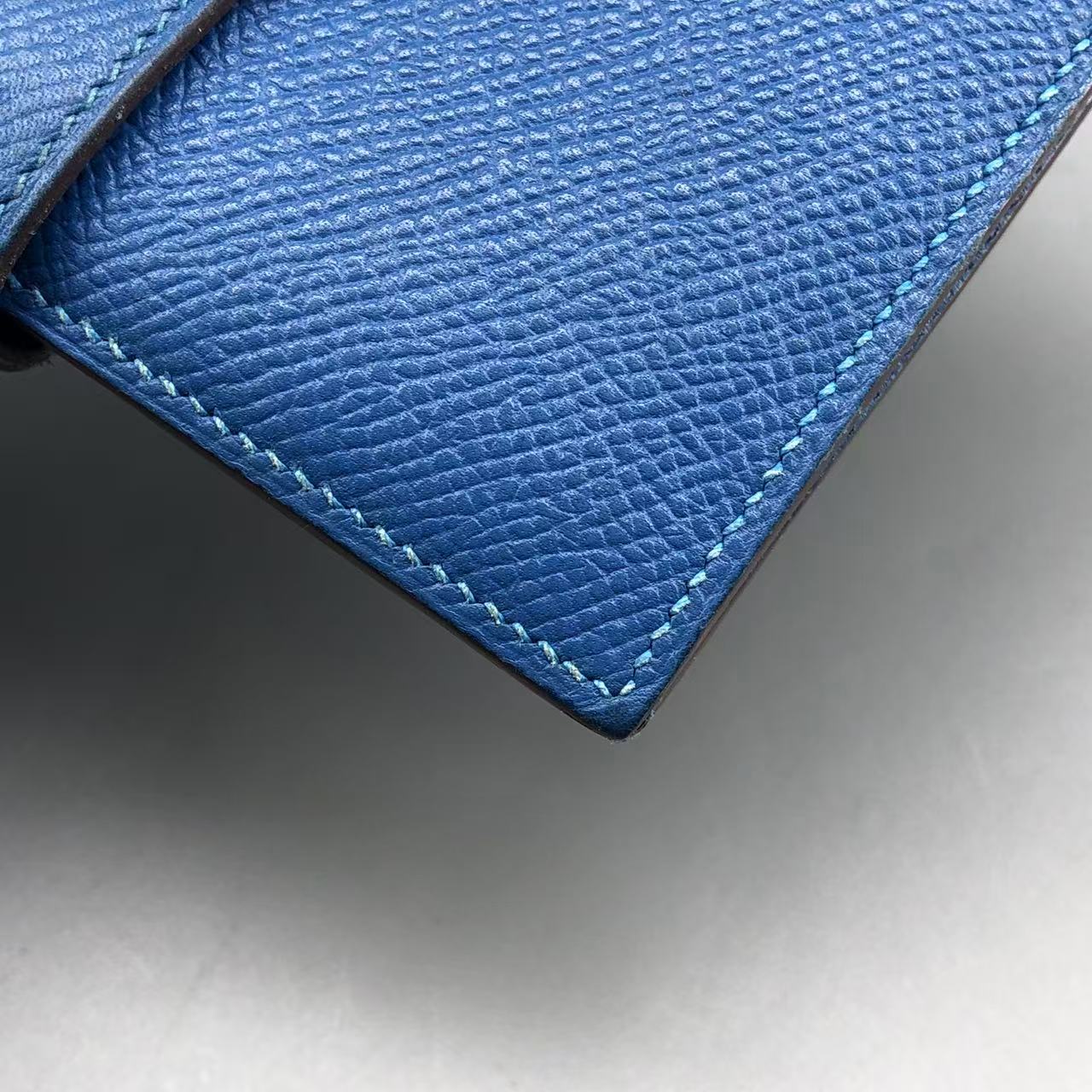 Hermes Bearn Compact Wallet in Bleu Zanzibar Chevre Mysore Leather