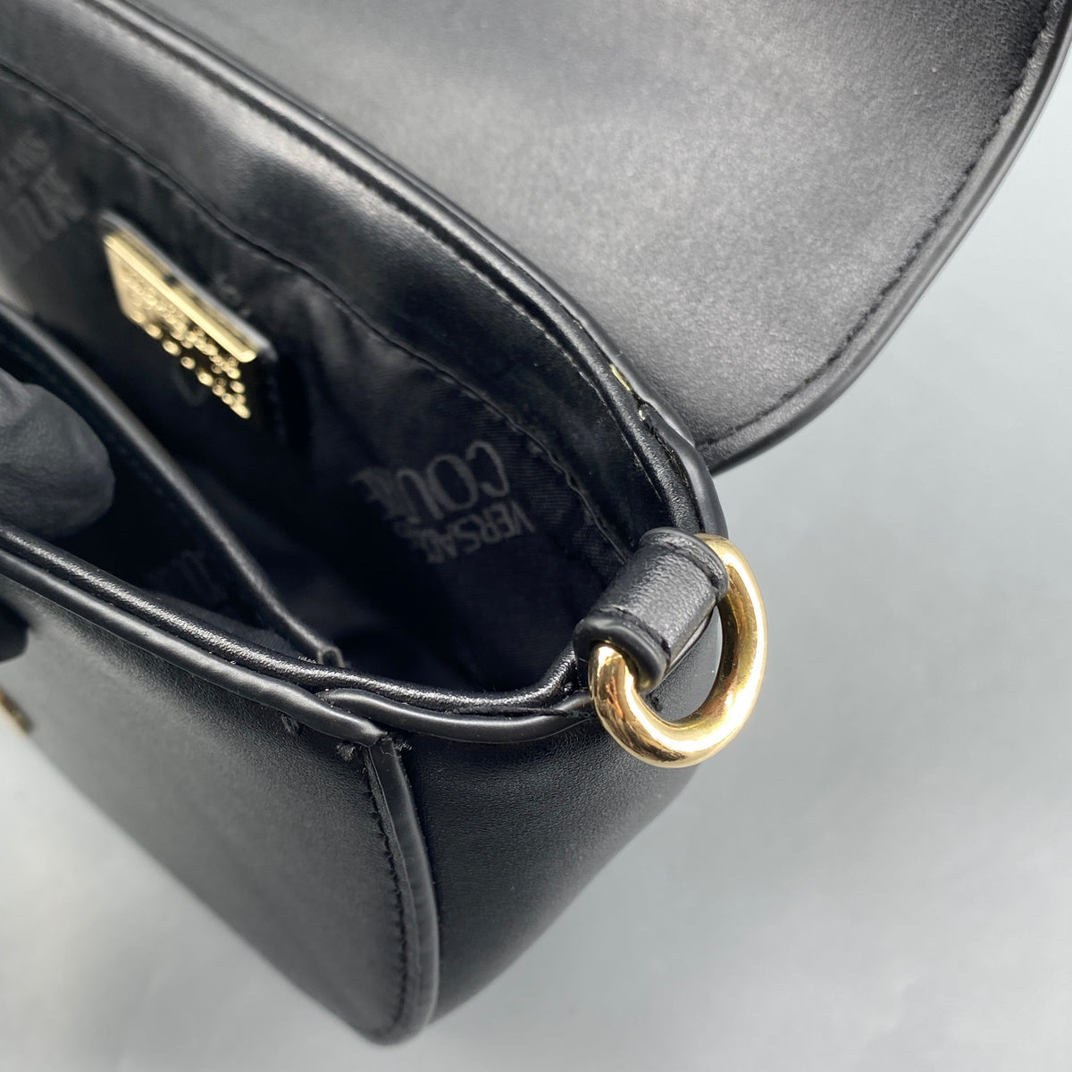 Versace Jeans Couture black saddle shoulder bag