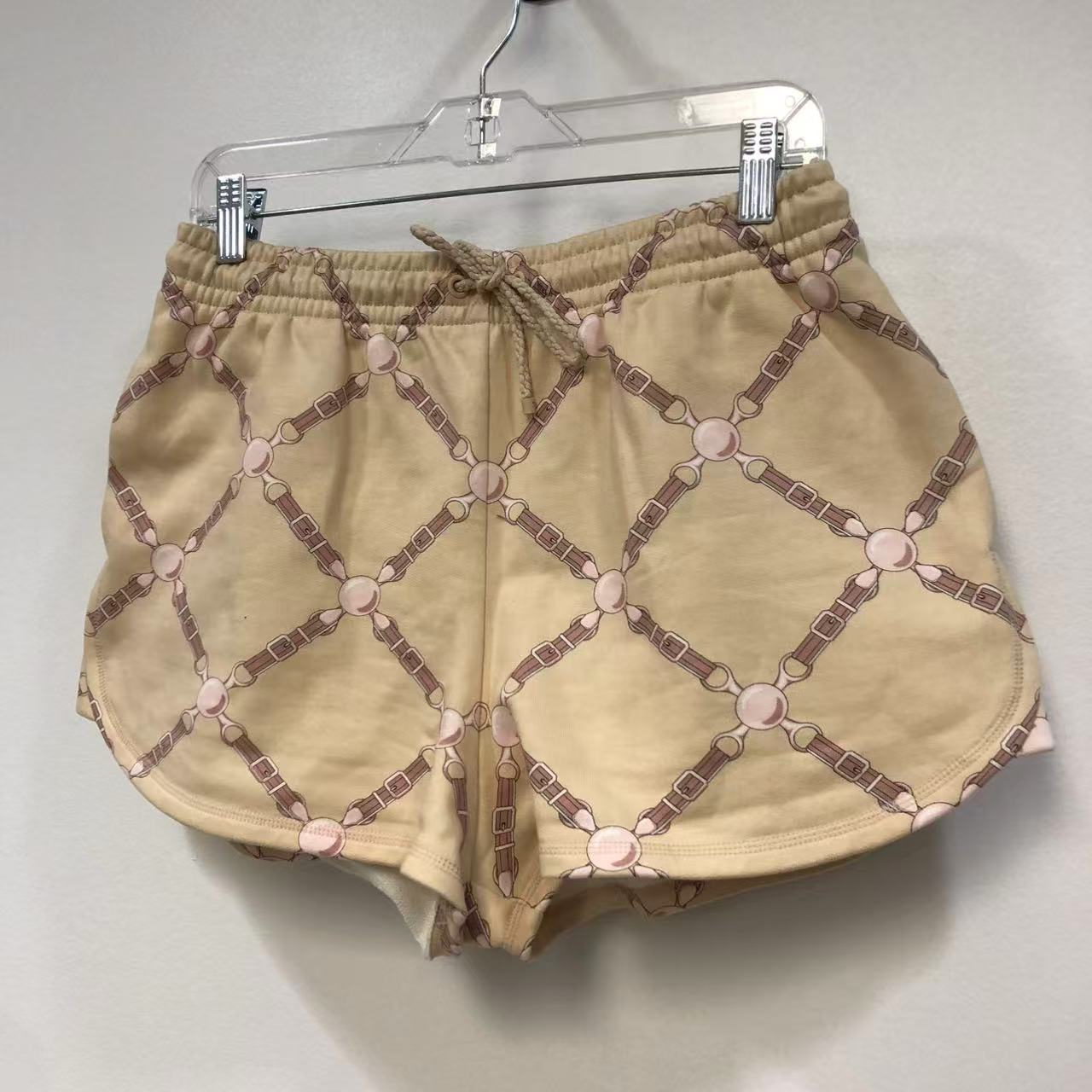 Hermes Twin-Set Bomber Jacket and Matching Shorts in Beige Cotton Blend