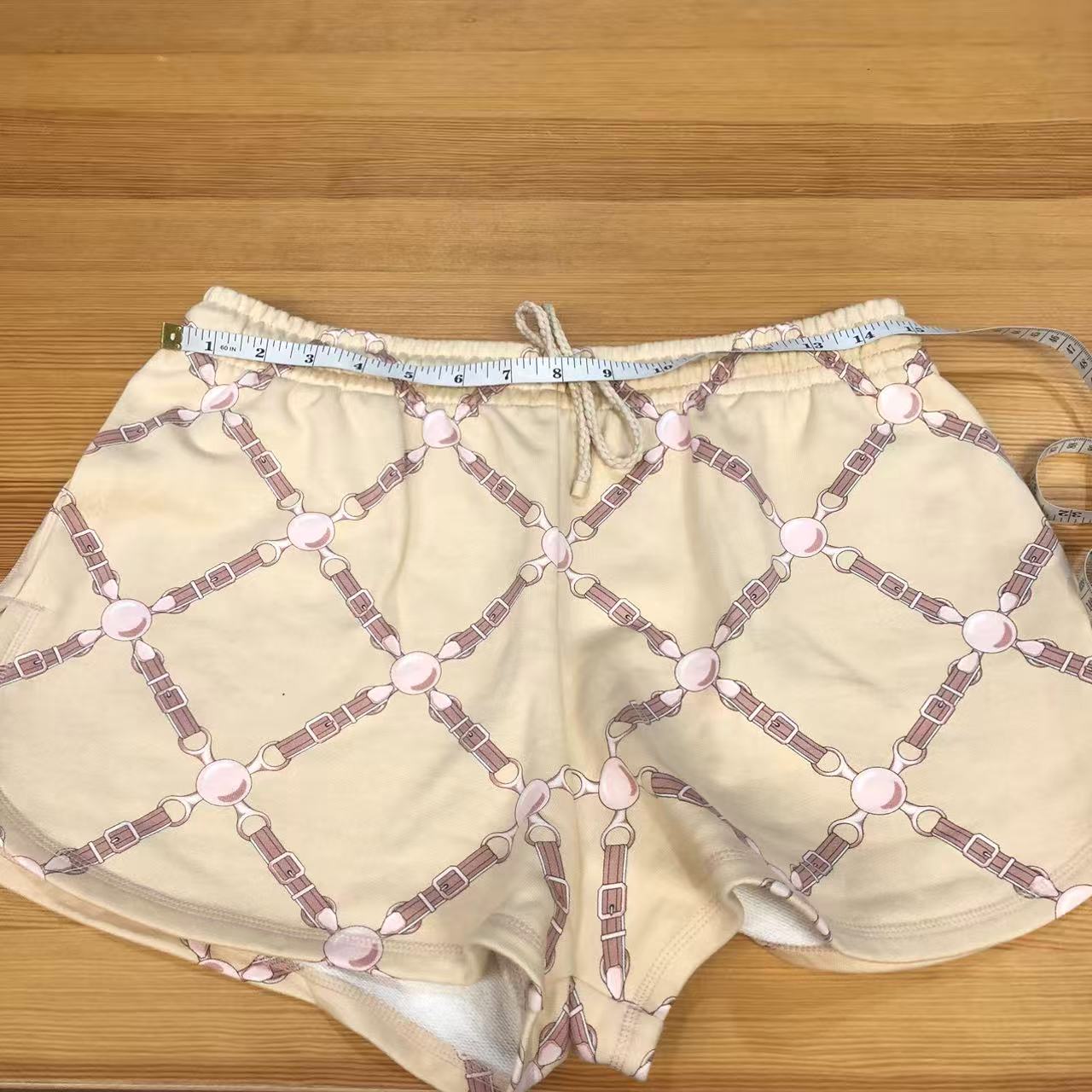 Hermes Twin-Set Bomber Jacket and Matching Shorts in Beige Cotton Blend
