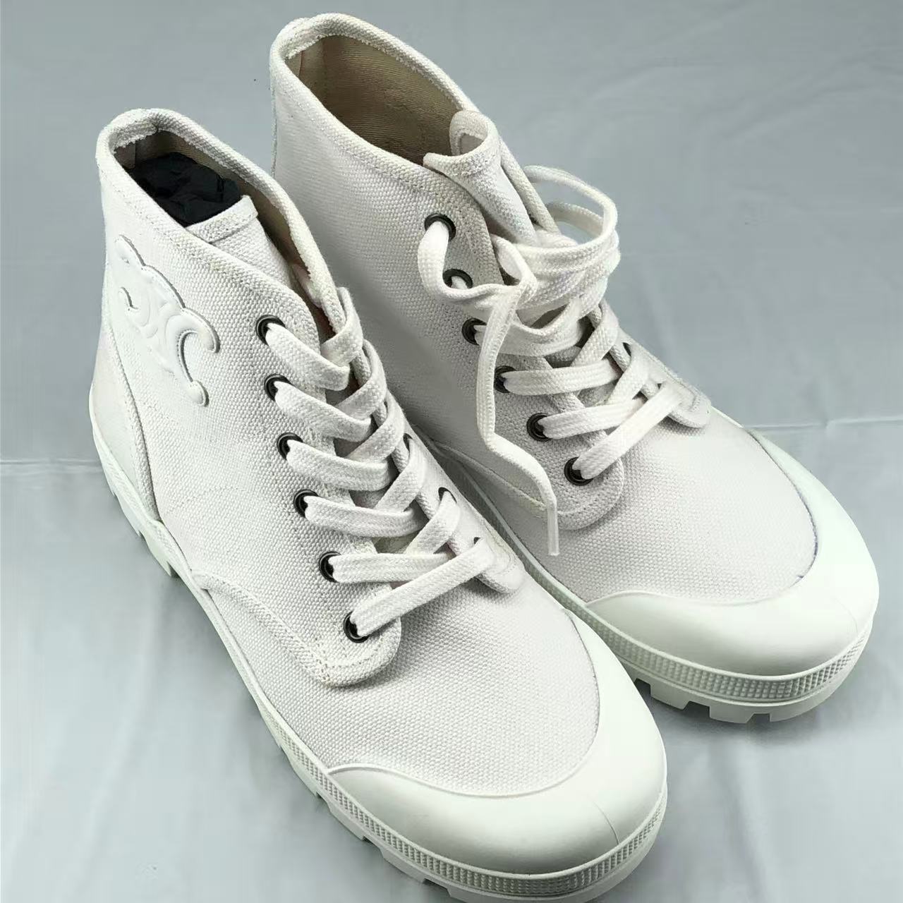 Celine Patapans Lace-Up Boots Canvas Size EU 36
