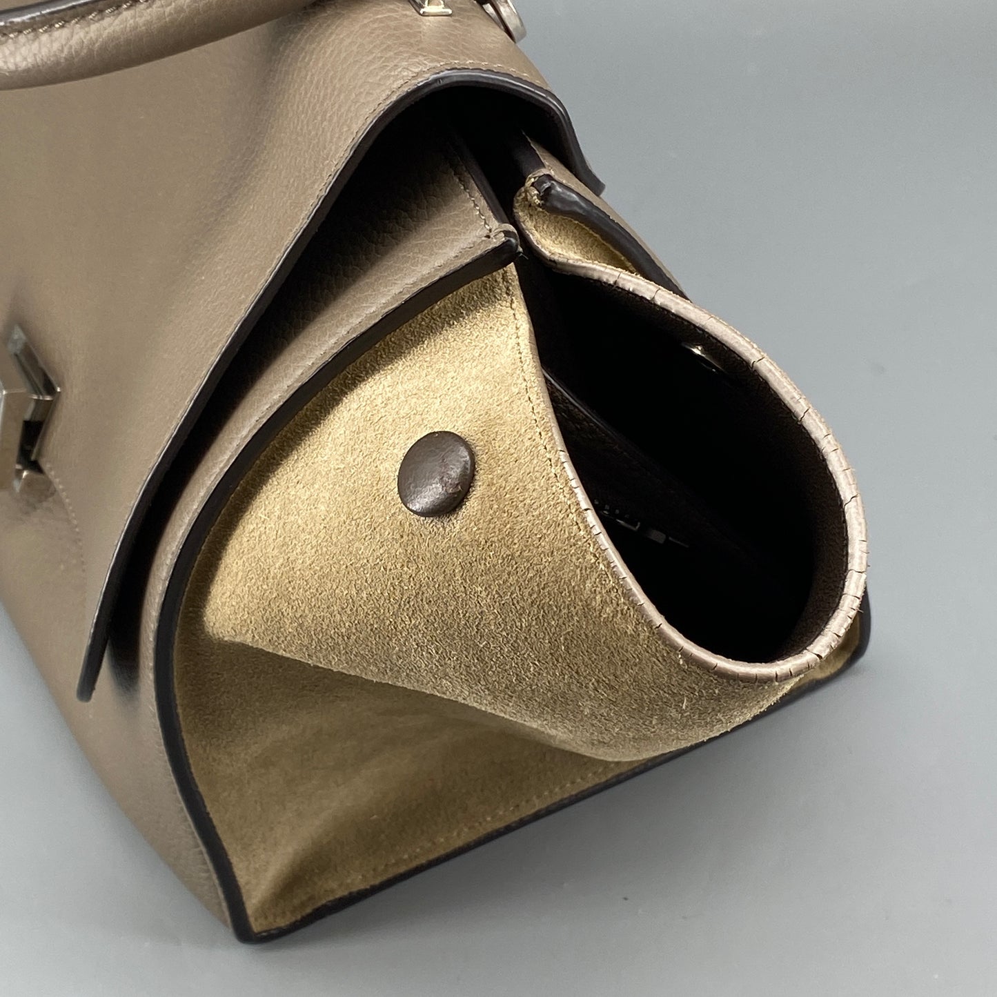 Celine Trapeze Medium Taupe Leather Suede Wing Bag