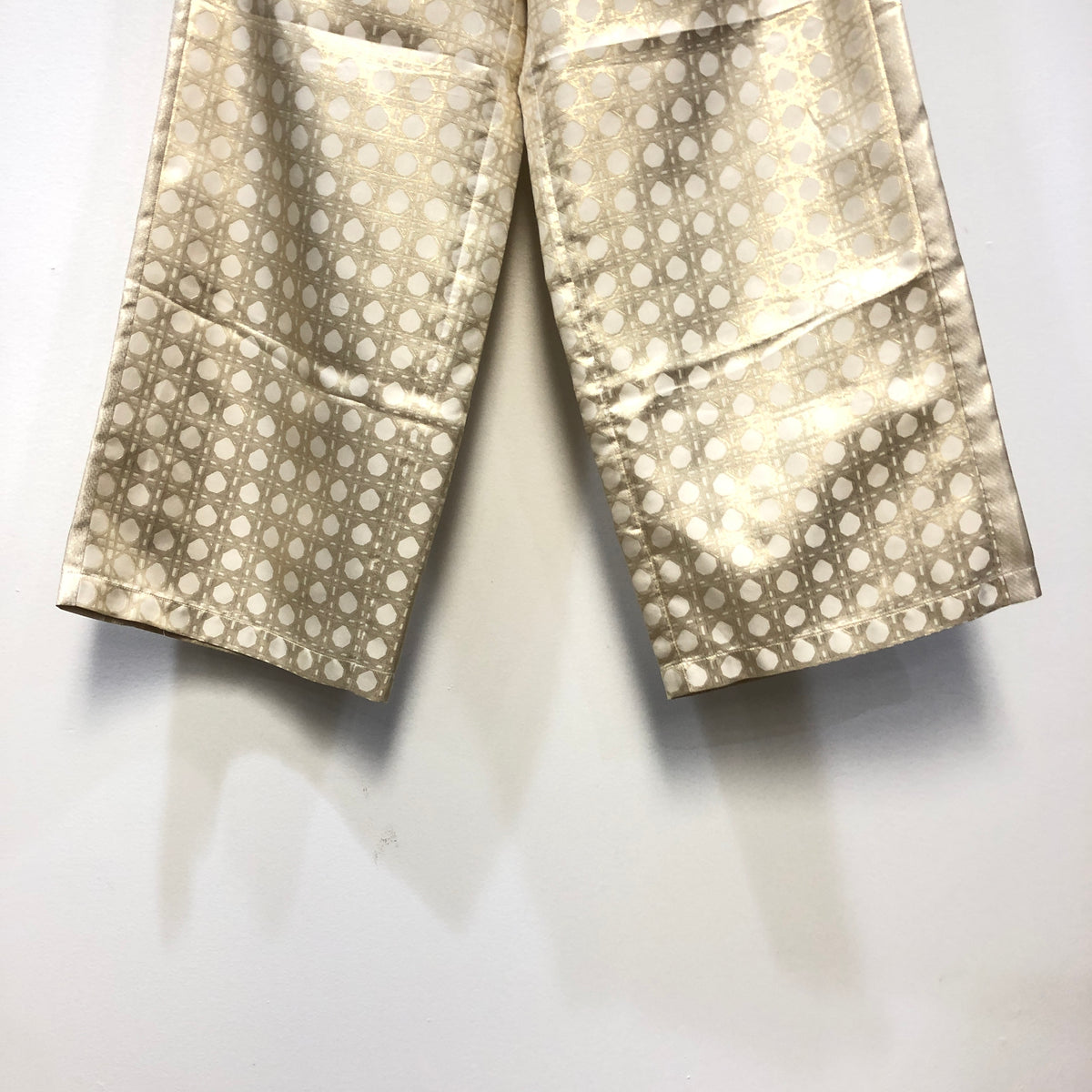 Christian Dior Gold & Beige Two Piece Shirt Wide Leg Pant Set
