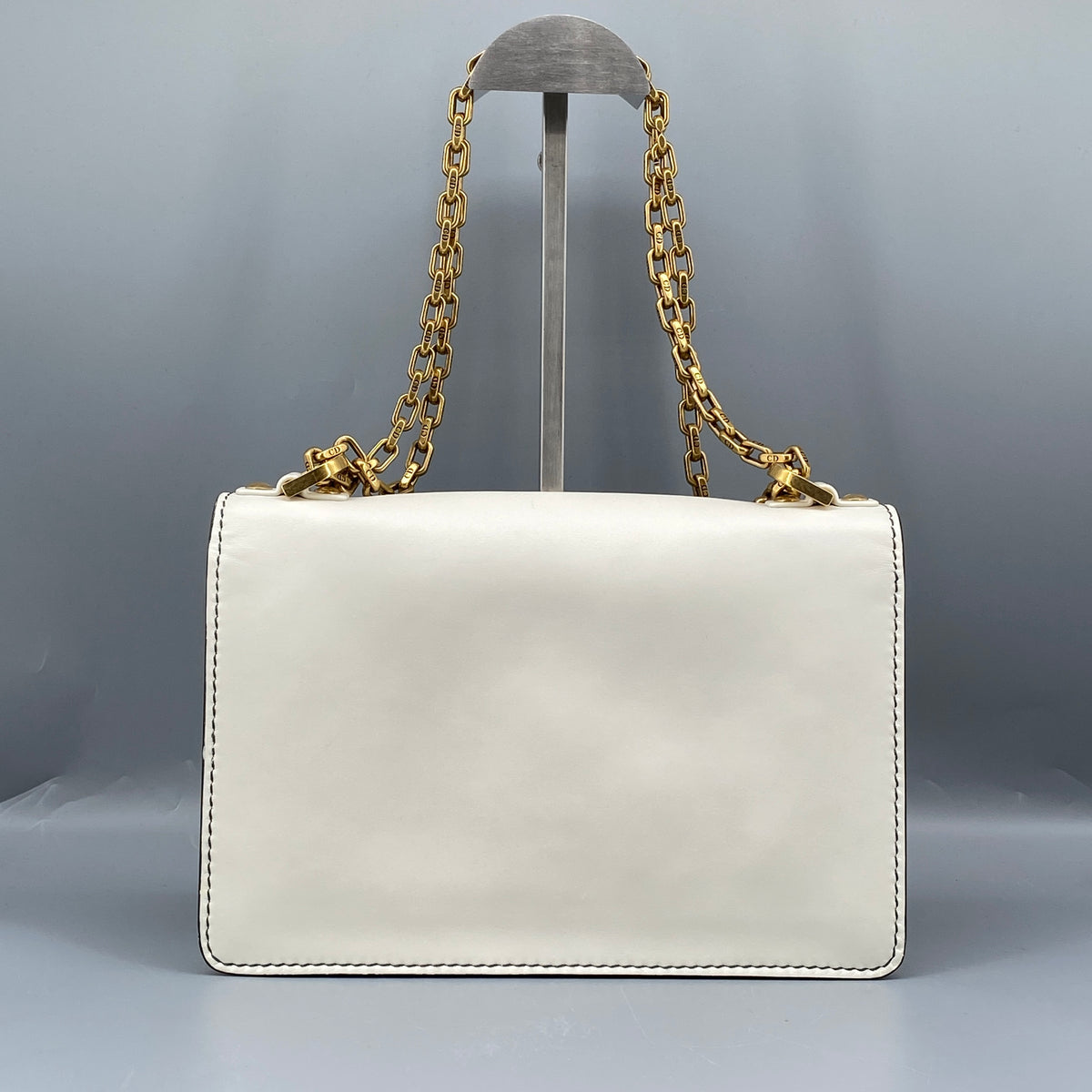 Christian Dior Calfskin J'Adior Chain Flap Bag Off White