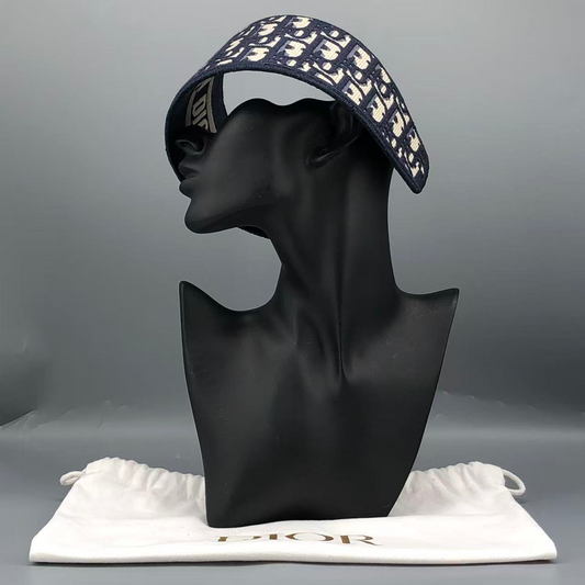 Christian Dior Oblique Headband Navy and White Technical Fabric