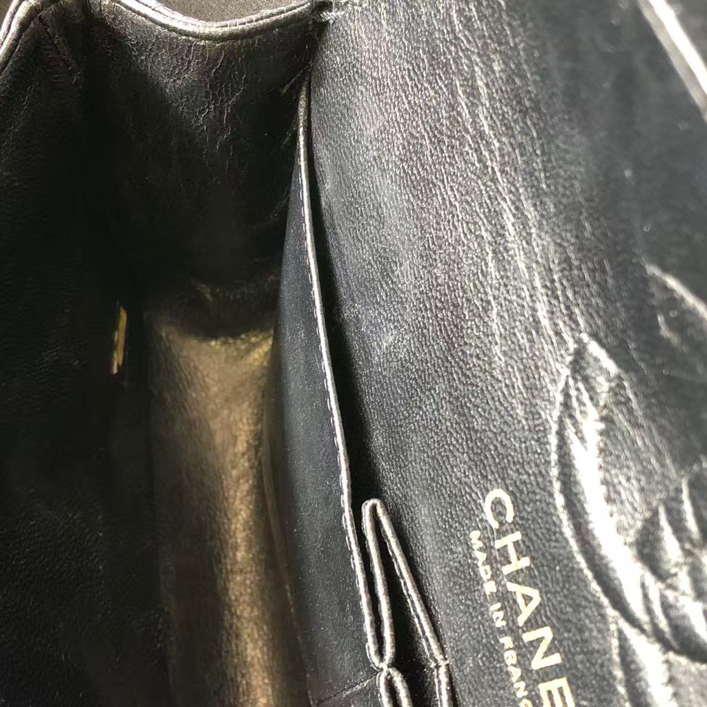 Chanel Classic Double Flap Bag Black Caviar Leather Gold Hardware