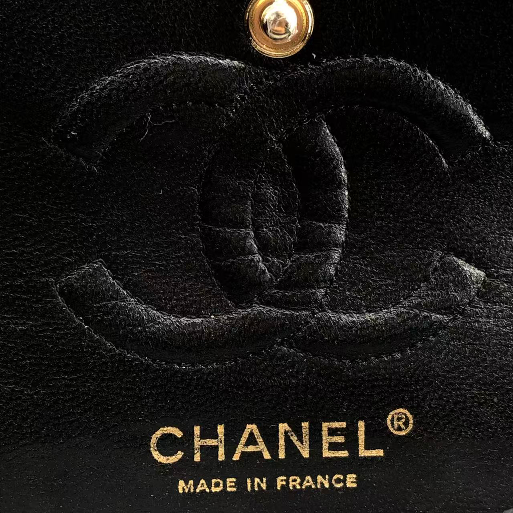 Chanel Classic Double Flap Bag Black Caviar Leather Gold Hardware