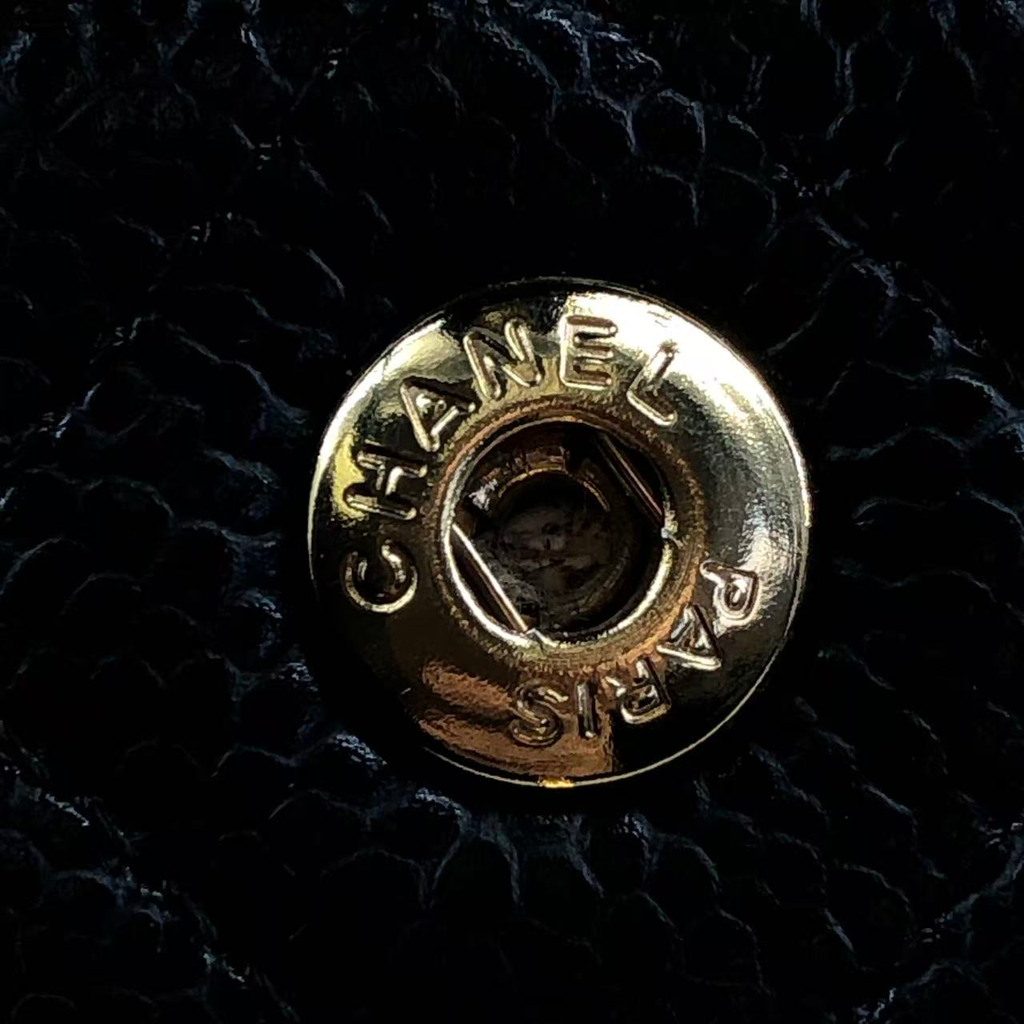 Chanel Classic Double Flap Bag Black Caviar Leather Gold Hardware