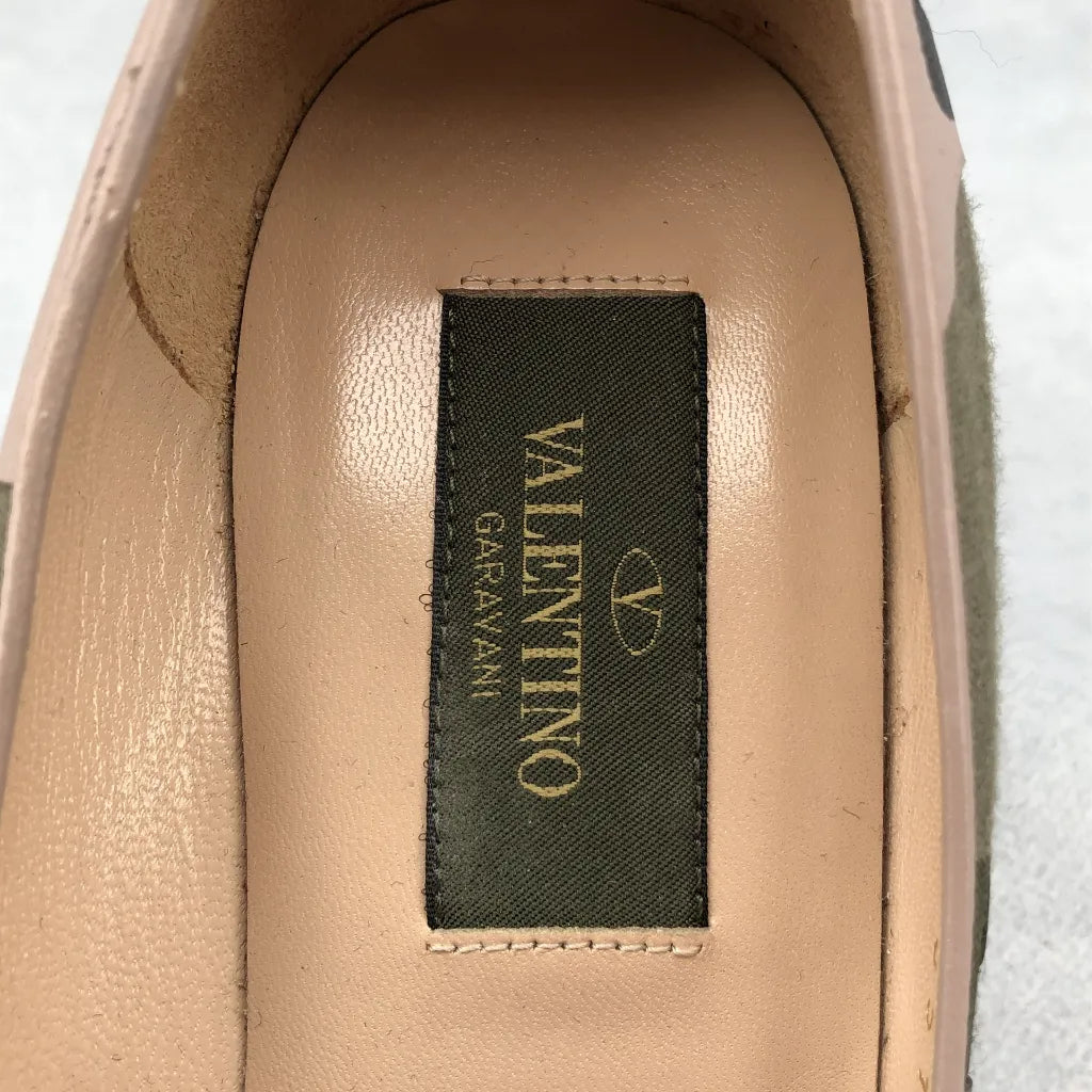 Valentino Garavani Camouflage Pointed Toe Pumps Neon Pink Black 35