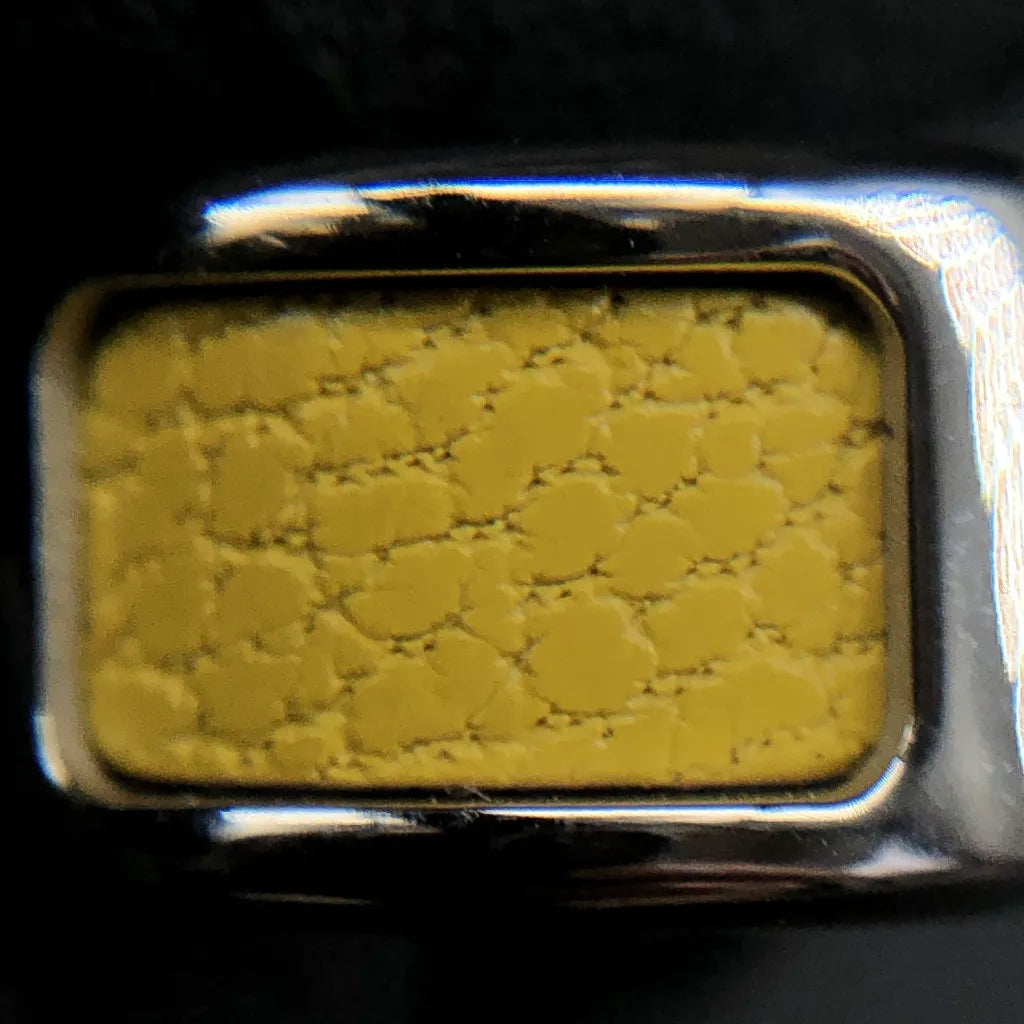 Hermes Olympe Ear Cuff Yellow Leather Silver-Tone Hardware