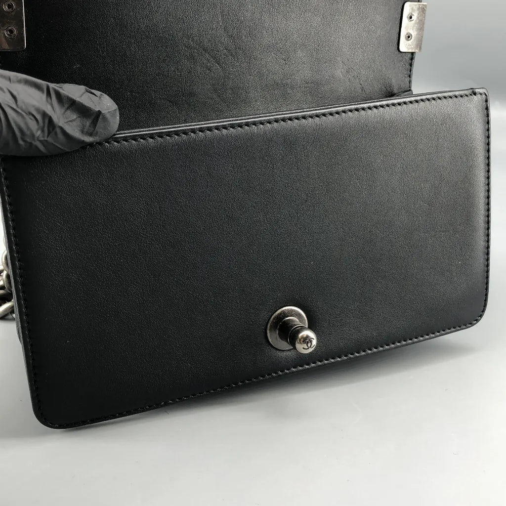 Chanel Black LeBoy Embossed Leather Bag