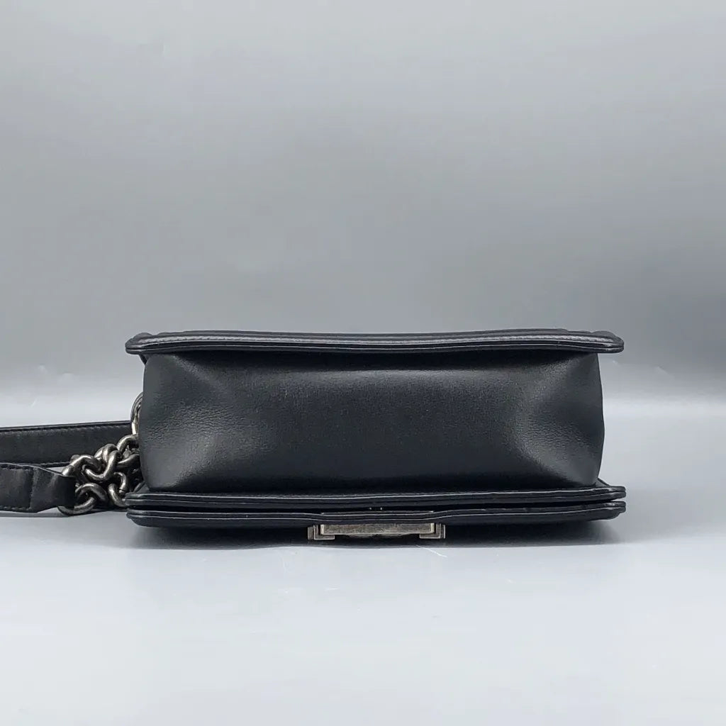 Chanel Black LeBoy Embossed Leather Bag