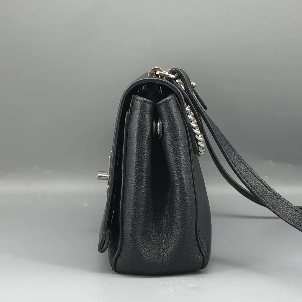 Louis Vuitton Calfskin Lockme II Chain Bag Black