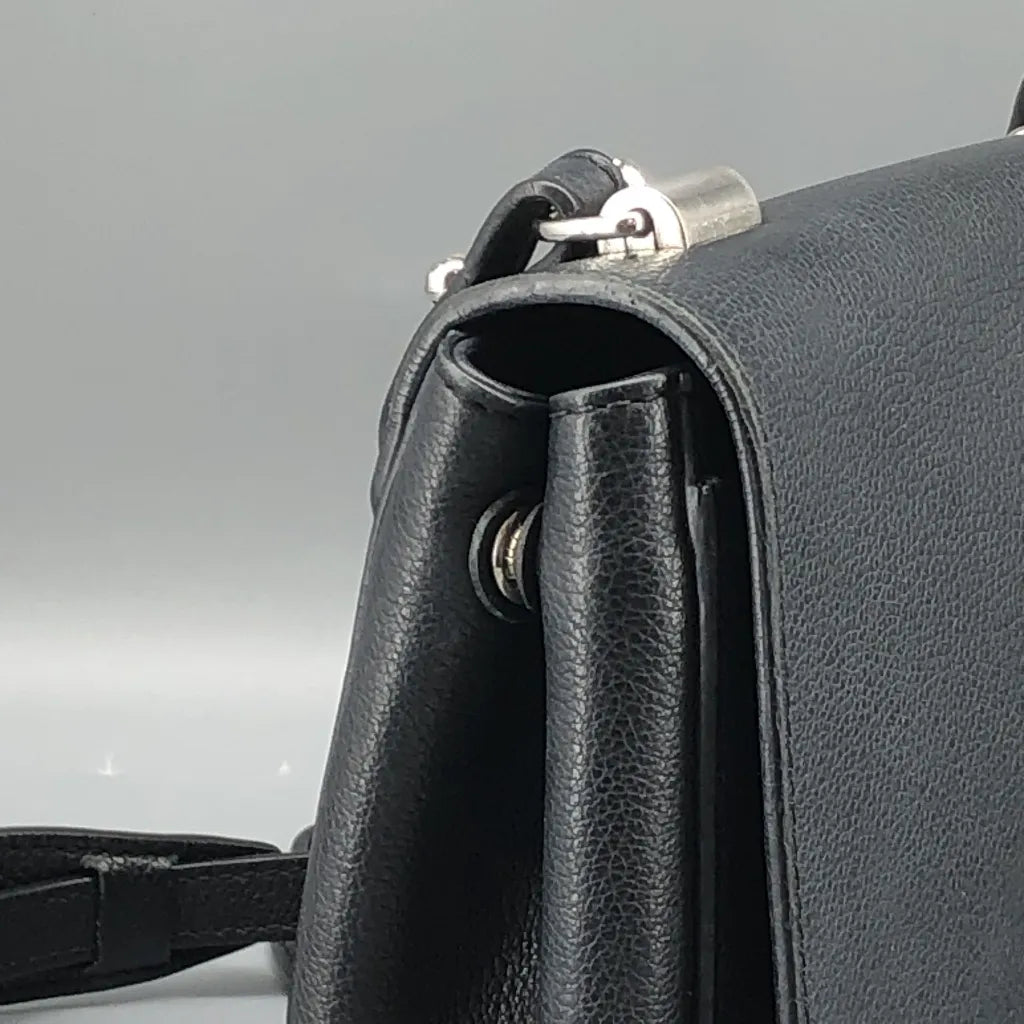 Louis Vuitton Calfskin Lockme II Chain Bag Black