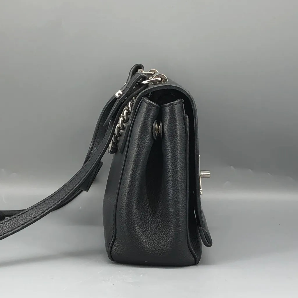 Louis Vuitton Calfskin Lockme II Chain Bag Black