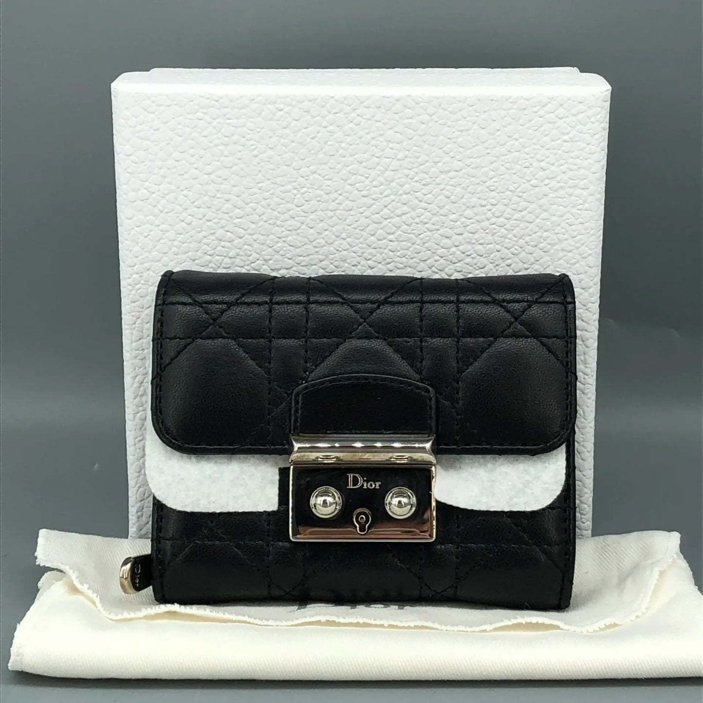 Christian Dior Black Cannage Wallet