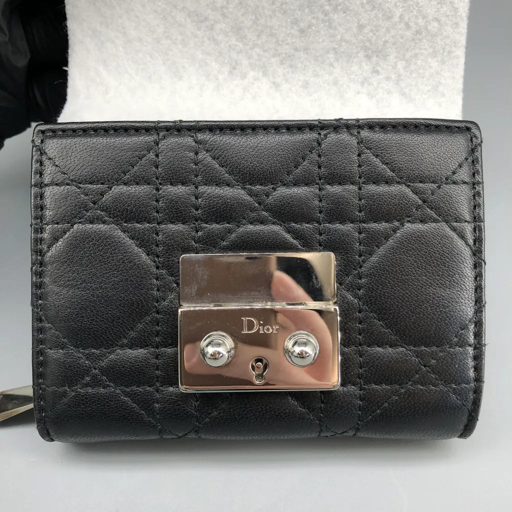 Christian Dior Black Cannage Wallet