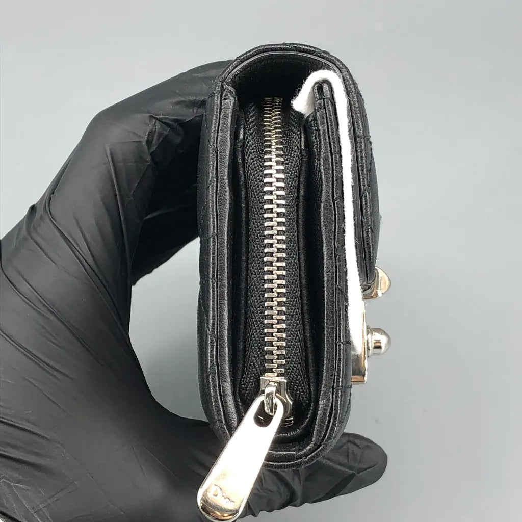 Christian Dior Black Cannage Wallet