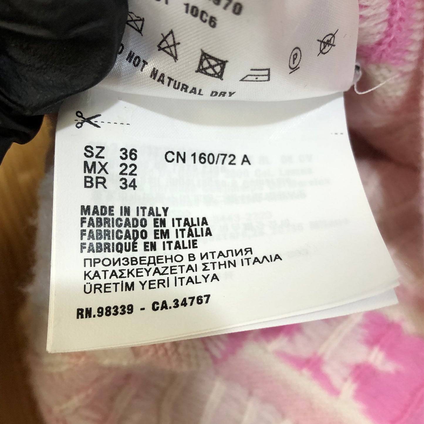 Miu Miu Pink White Star Logo Stripe Knit Sweater Size 36