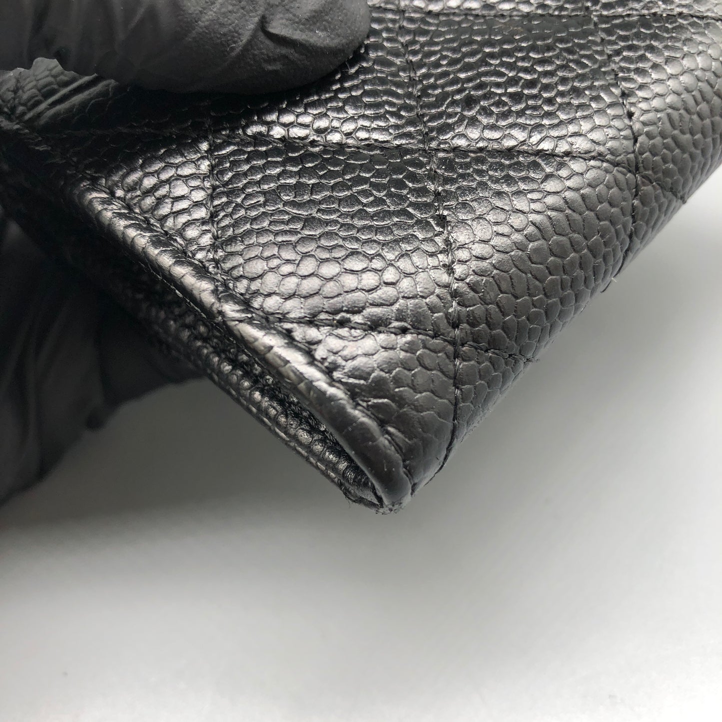 Chanel Classic Caviar Quilted Flap Card Holder Wallet Black