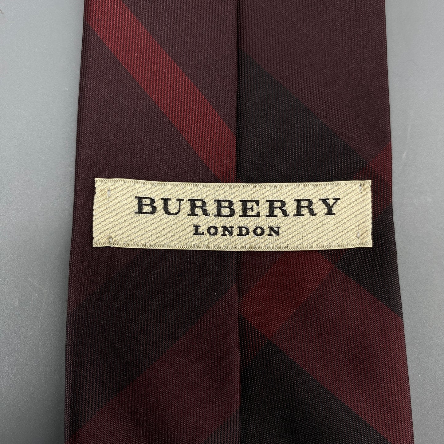 Burberry Red & Black Check Silk Tie