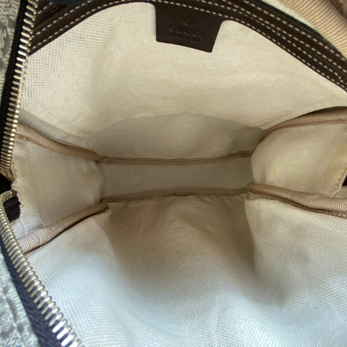 Gucci Beige GG Canvas Vertical Messenger Crossbody Bag